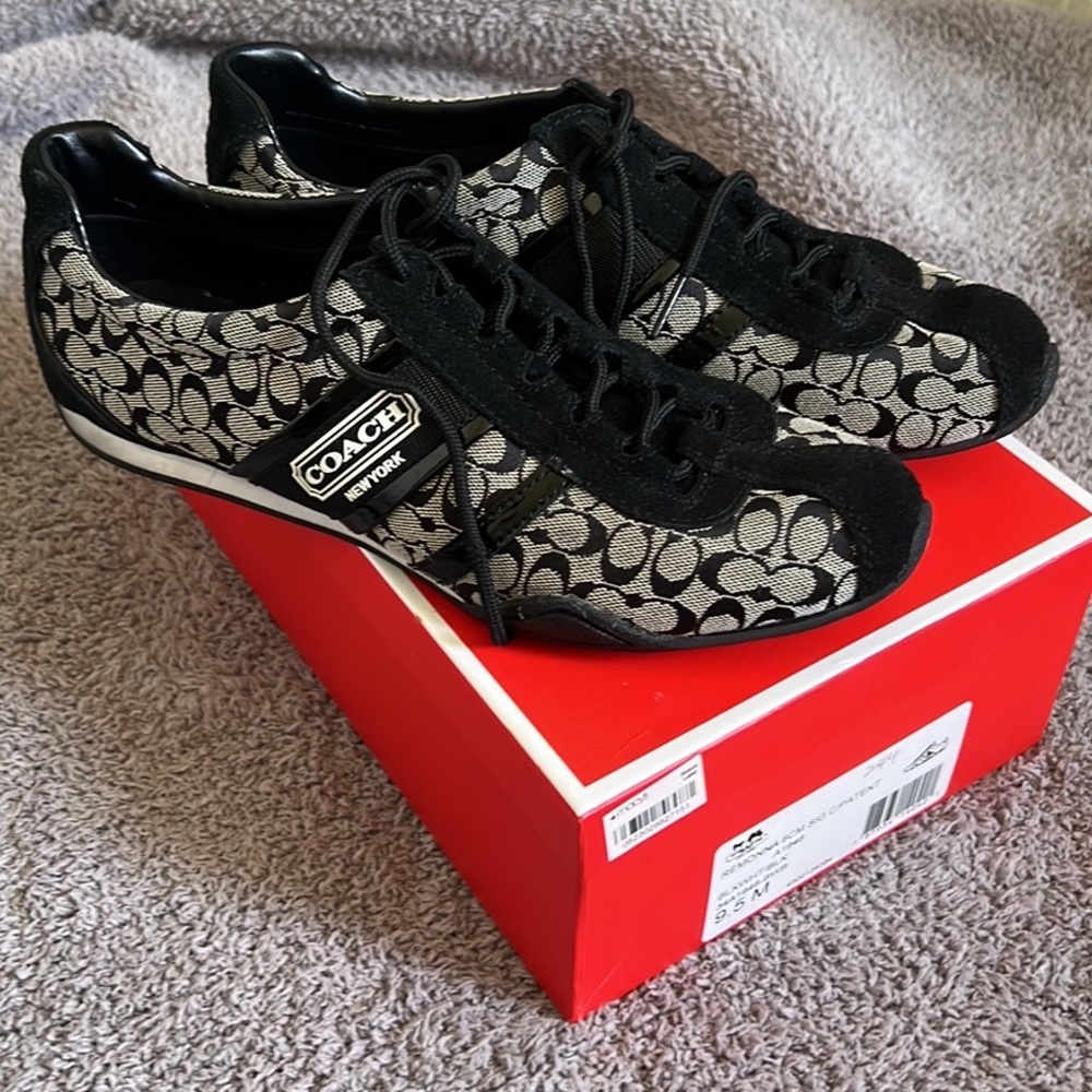 Coach Remonna Signature Jacquard Suede Sneakers